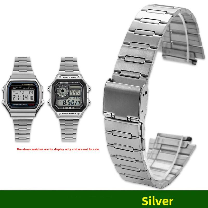 18mm nerezový řemínek k hodinkám pro Casio řady A158/159/A168/169/F91W AQ-S810/AE1200/1300 Kovový řemínek na hodinky Pánský Dámský Náramek