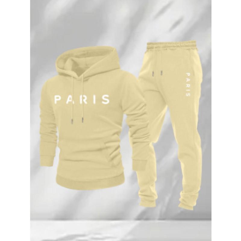 Mens Hooded Oversized Sweatshirt Set Long Sleeve Top Pants Casual Sportswear