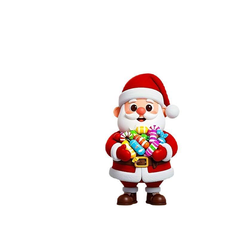 10/20/30Pcs Christmas Tree Decoration Christmas Wooden Gingerbread Man Santa Claus 2D Flat Pendant For Holiday Gift