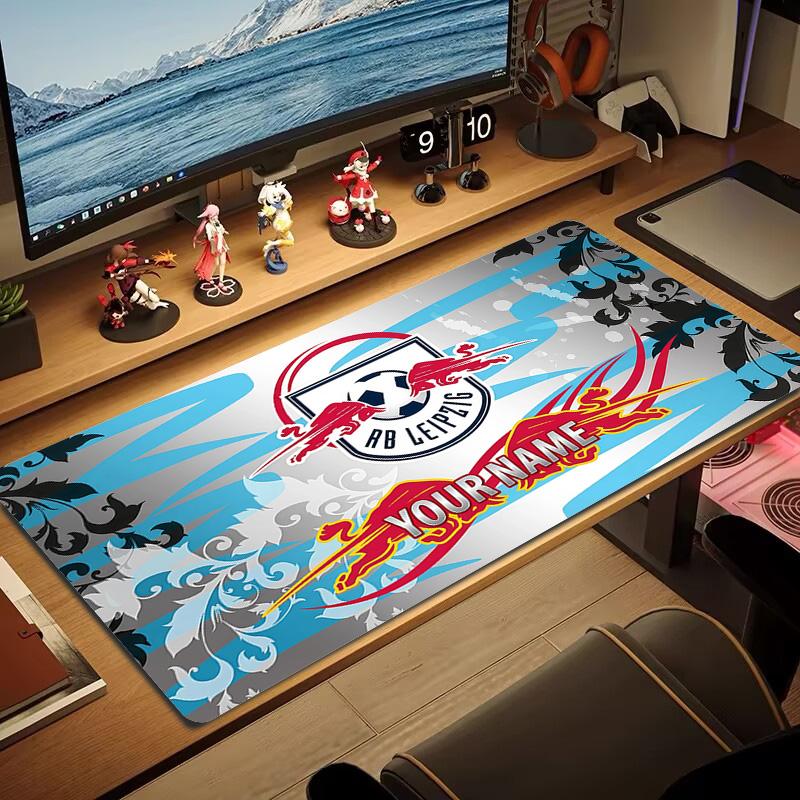 Custom Name RB Leipzig Print  Cushion Non-slip Laptop Tablet Big Mousepad XXL Mat Mini PC Playmat With Lock edge