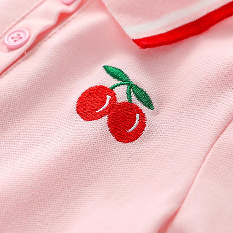 Summer Baby Girls Casual Clothes Dress Cherry Print Short Sleeve Dress Kids Toddler Pageant Dresses