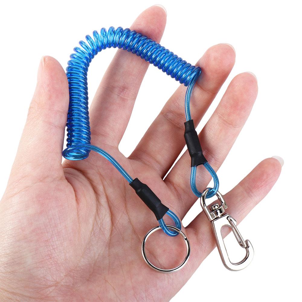 Lanyards Key Ring Safety Rope Stretch Fishing Tools Spiral Coiled Lanyard Spring Elastic Rope