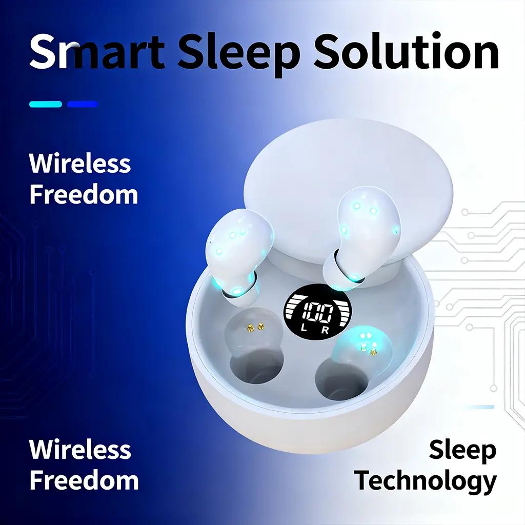 Mini Unsichtbare Bluetooth 5.4 True Wireless Ohrhörer, In-Ear Sport Kopfhörer mit Noise Cancelling, für Gaming & Audio