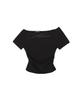 Eonibeu Shirring Lettering T-Shirt Black