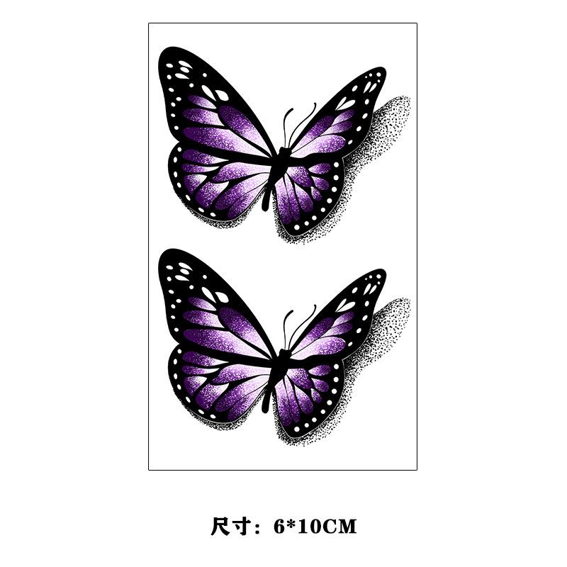 

Spot Wind Color Vintage Stereo Butterfly Babes Disposable Tattoo Stickers LX-788
