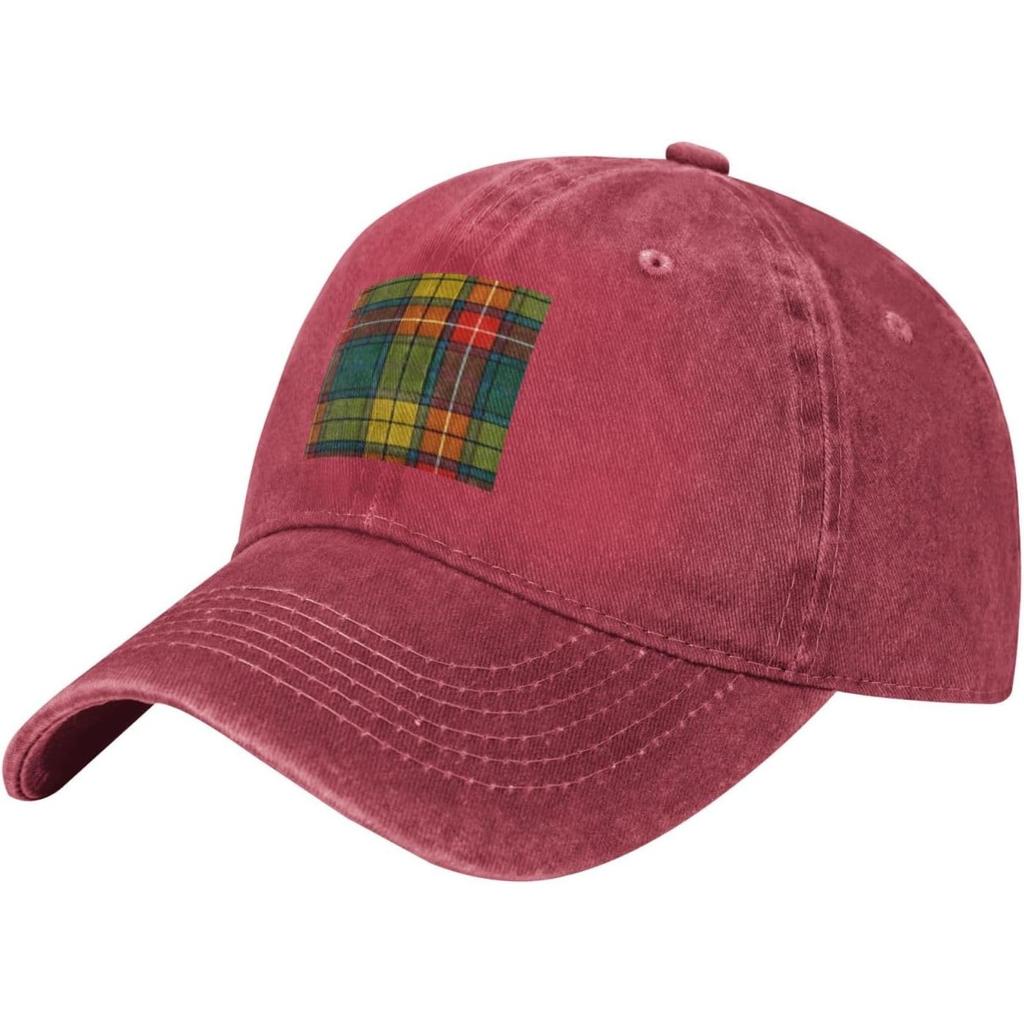 Tartan Plaid Baseball Cap Unisex Washed Cotton Dad Hat Low Profile Adjustable Outdoor Cap