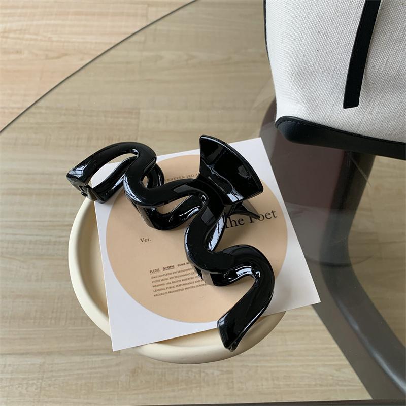 Wellenförmige Haarspange Damen Groß Krabbe Bad Pferdeschwanz Plastik Haarspange Koreanisch Gelee Haarnadel Haarspangen Mädchen Haarschmuck