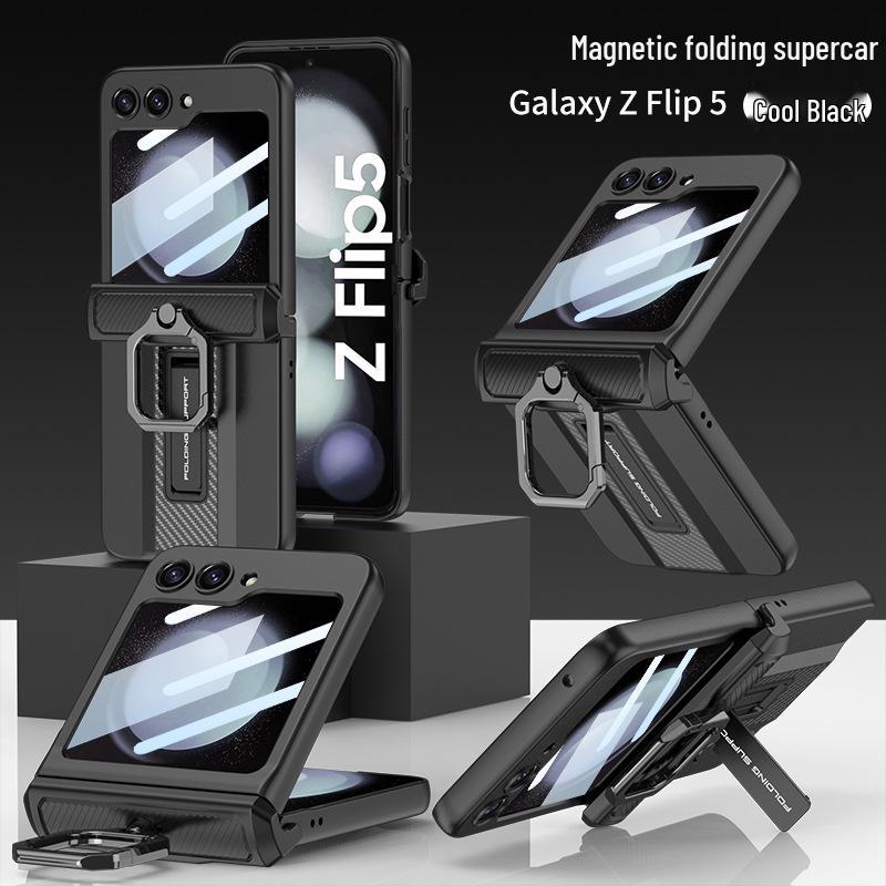 Samsung ZFlip5 Magnetic Full Coverage Supercar Phone Case & Screen Protector SM-Flip5