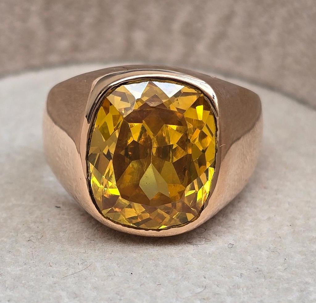 Mens Citrine Ring, 925 Solid Sterling Silver, Gemstone Ring, Cushion Shape, Signet Ring, Birthstone Ring