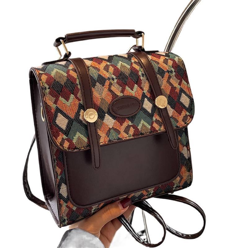 Textured Retro Women's Backpack Purse - 2025 Fashion Single Shoulder Crossbody Bag