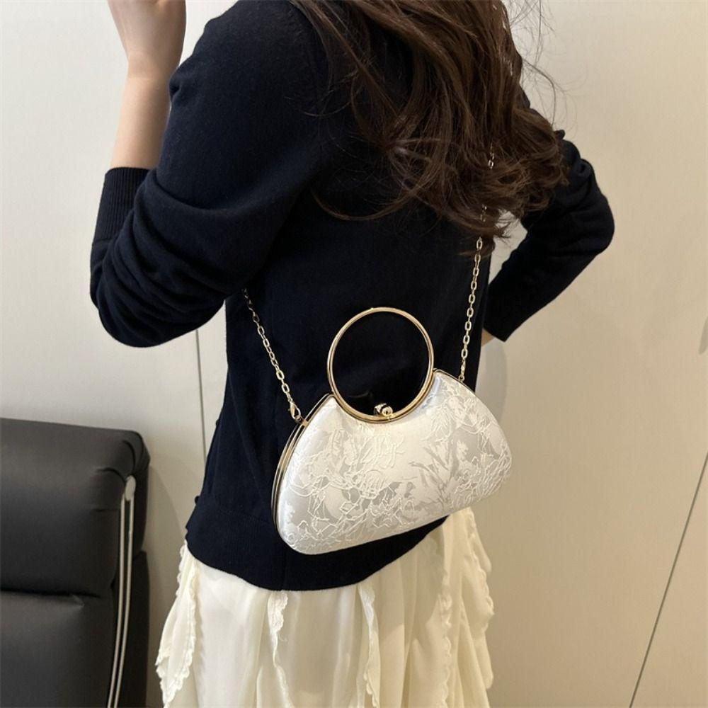 Luxury Polyester Fiber Evening Bags Elegant Chain Shoulder Bag Banquet Bag Women