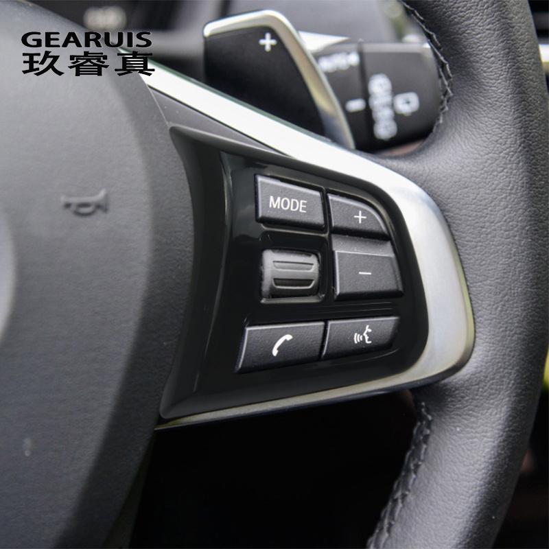 Pro BMW X1 F48 X2 F47 řady 2 Active Tourer F45 Auto na volantu Tlačítko rámeček Dekorace Kryt Samolepky Trim Auto