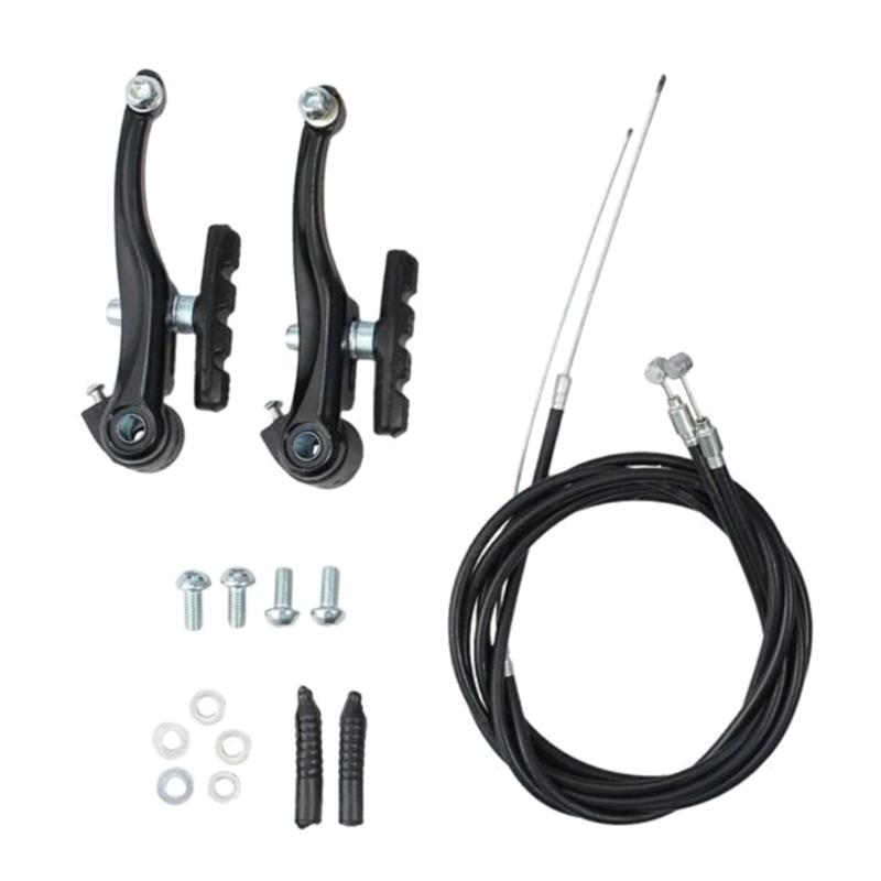 Aluminum Alloy Bicycles Brake Set Front and Rear Brake Cables and Brake Lever Kits for Mountain Bikes Easy Installation