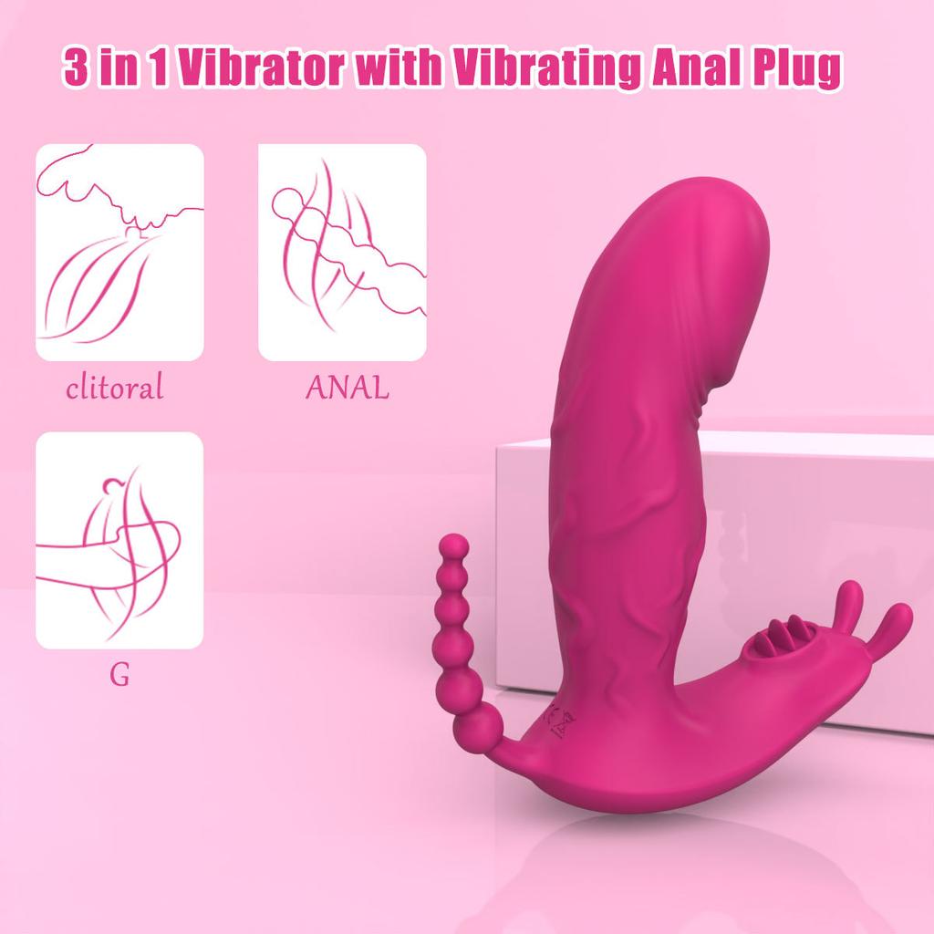 Wearable Sex Toy Vibrator Dildo 3 In 1 Panties Masturbator G Spot Clitoris Stimulator Massager for Women Couples Adults 18