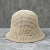 Japanese Hollow Sunscreen Bucket Hat Women'S Summer Outdoor Versatile Sun Hat Knitted Breathable Bucket Basin Hat Shows Small Face