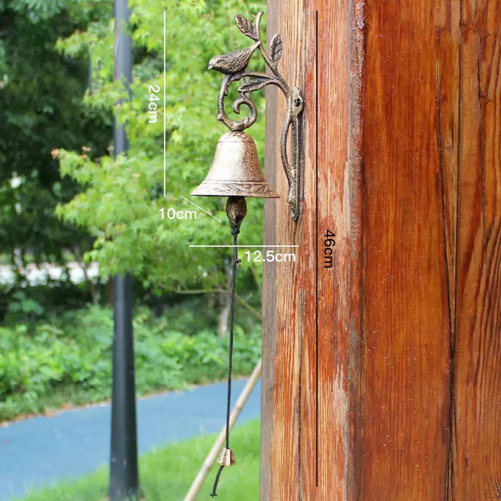 Dinner Bell, Cast Iron Bird Doorbell ,Outside Rustic Wall Mounted Hanging Door Bell Door,