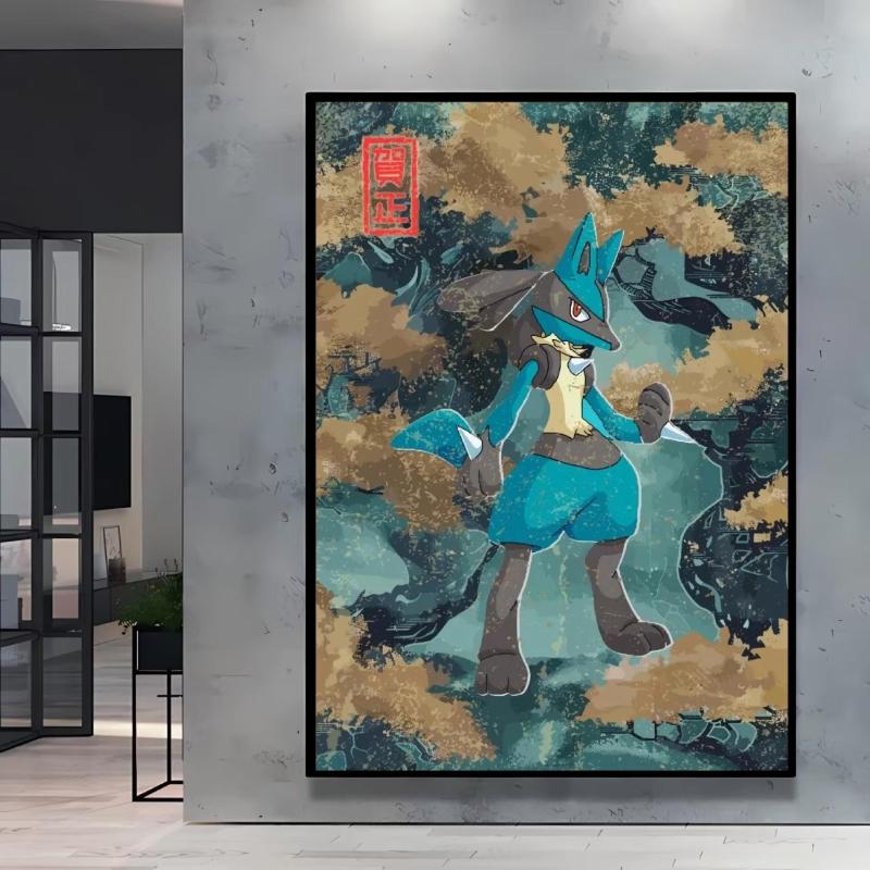 Print on Canvas  Gengar Classic Anime Posters Cartoon Character Picture HD Printing Retro Style Home Living Room Decor