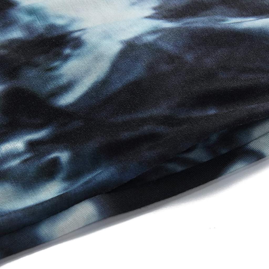 Women Casual Loose Tie-dye Print Pocket Long Dress Sleeveless Split Maxi Dresses