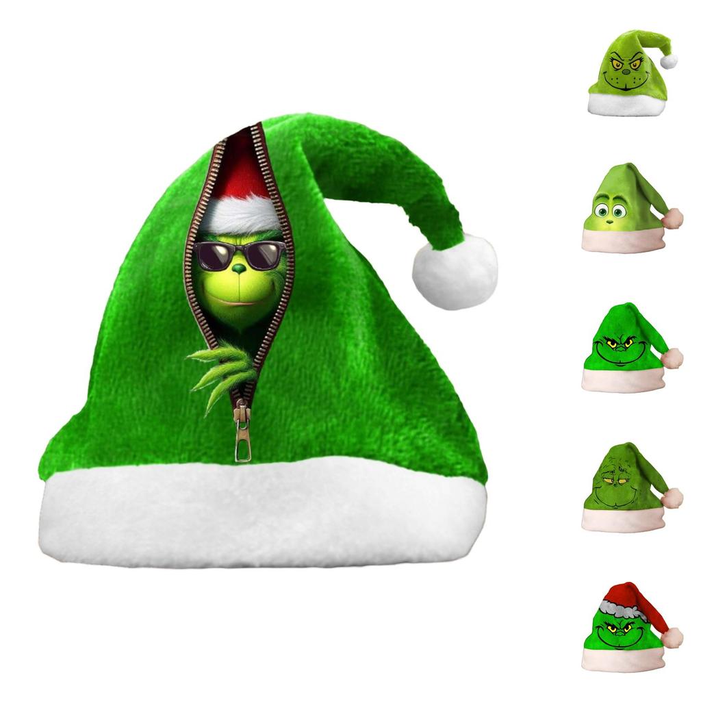 Plush Christmas Hat - Soft Fuzzy Winter Santa Hat for Holiday Parties