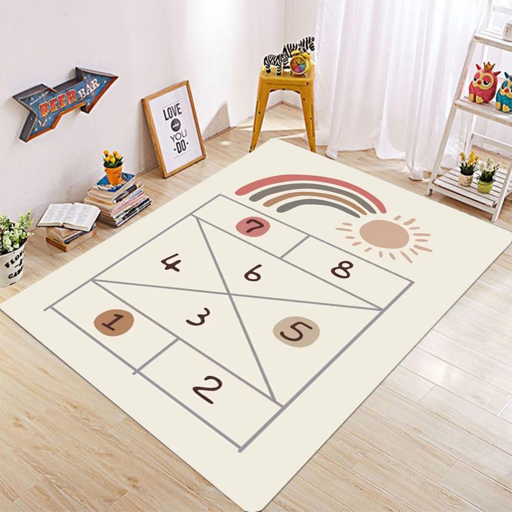 

Kids Hopscotch Play Rug Collection With Rainbow Number Patterns Educational Game Carpet For Children s Room Decor 40x60cm