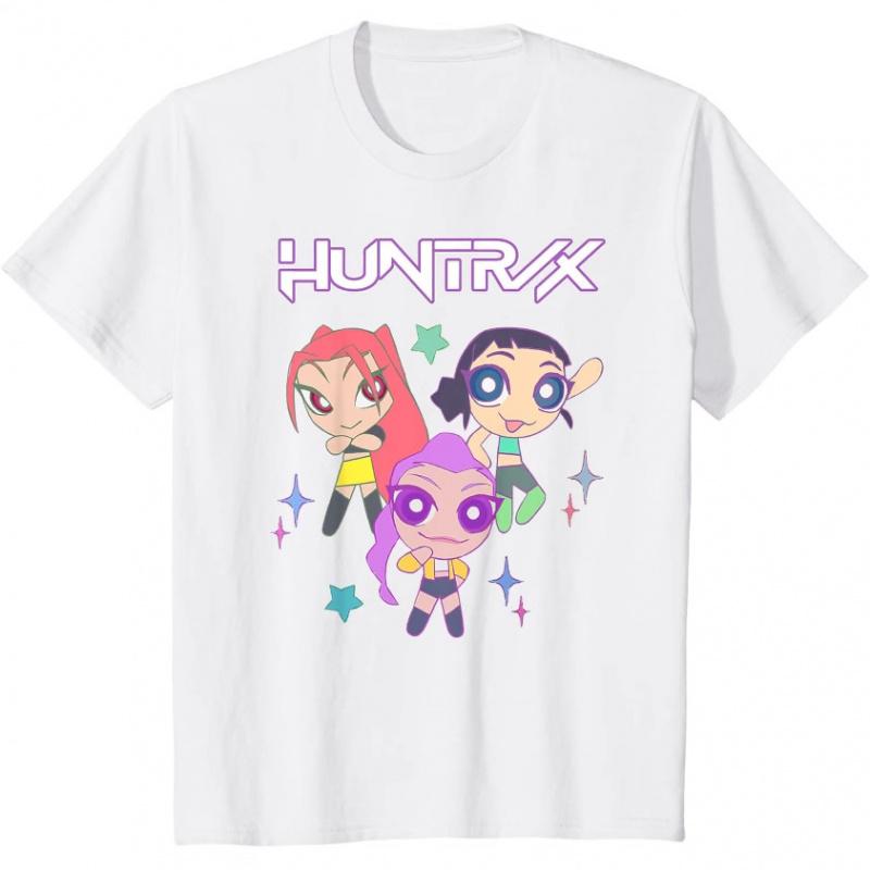 Girl Group Printed T-shirt Hunter Print Magic Men's and Women's Cotton Round-neck Short-sleeved Tops  Women Clothing Harajuku