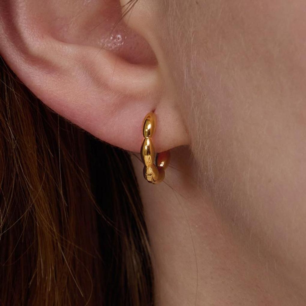 

[LOMET] 14K GF Bier One-Touch Earrings_MJ5012BFE