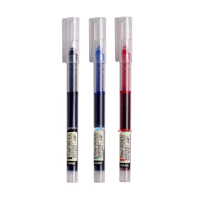 Black Large Capacity Quick-Drying Liquid Ballpoint Pen, 0.5mm Signature Pen