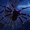 8 Modes Luminous Halloween Spider Glow Scary Giant Spider Practical LED Spider Net  Garden Yard