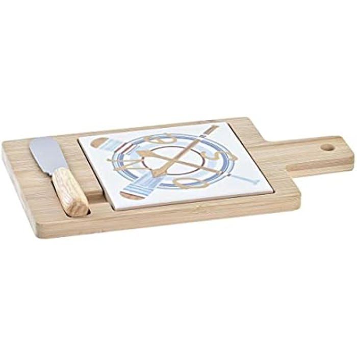 Planche à fromages - DKD Home Decor - Standard - Bambou - Grès - Acier inoxydable