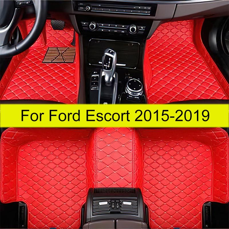 Car Floor Mats For Ford Escort 2015 2016 2017 2018   Auto Foot Pads Automobile Carpet Cover Interior Accessories