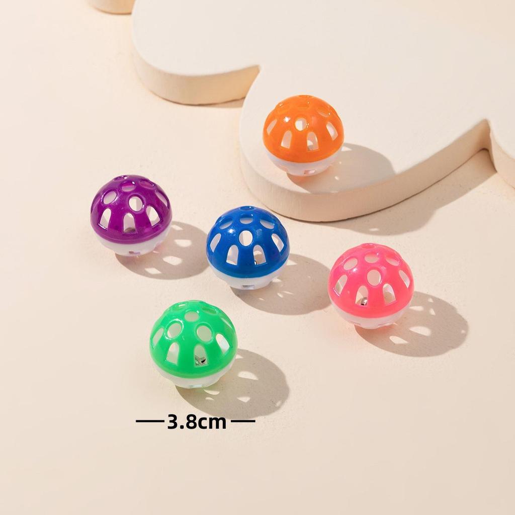 Colorful Sounding Cat Toy: Mesh Bell Ball for Self-Play and Biting