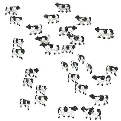 Freell Preto e Branco Vaca Leiteira Conjunto Fazenda de Vaca Animal Rancho Ferrovia Miniatura 30, Escala 1:150, Modelo, Modelo, Gado, Fazenda, Figura, Modelo,