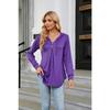 Frühling und Herbst Damen Bluse Einfarbig V-Ausschnitt Knopf Kapuze Lose Langarm Sweatshirt