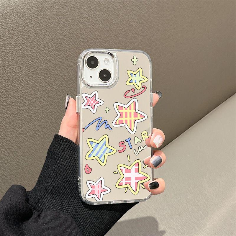 Japanese and Korean Girls Heart Stars for iPhone17promax Mobile Phone Case 16 Niche 14/13 Apple 15 All-inclusive