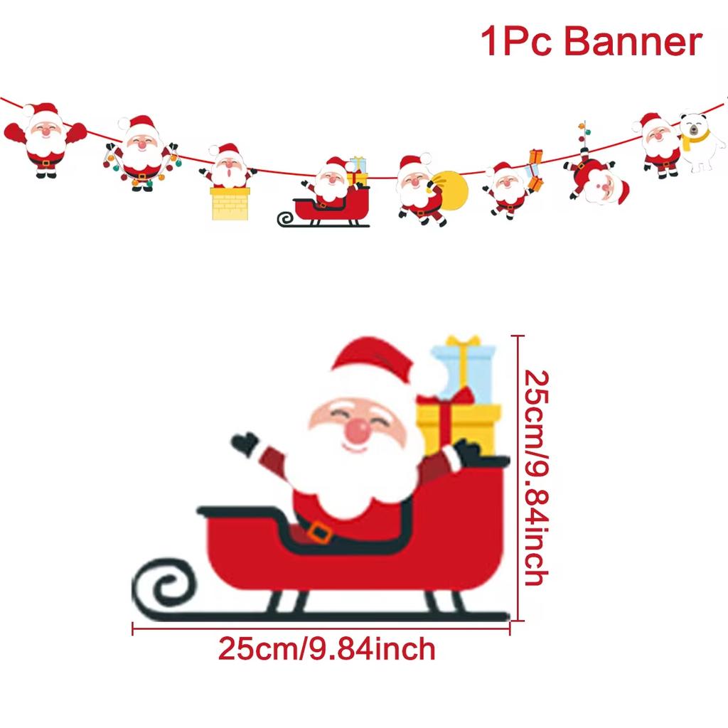 Christmas Banner Garland Merry Christmas Decorations For Home 2026 Christmas Ornaments Xmas Navidad Noel Gifts New Year 2026