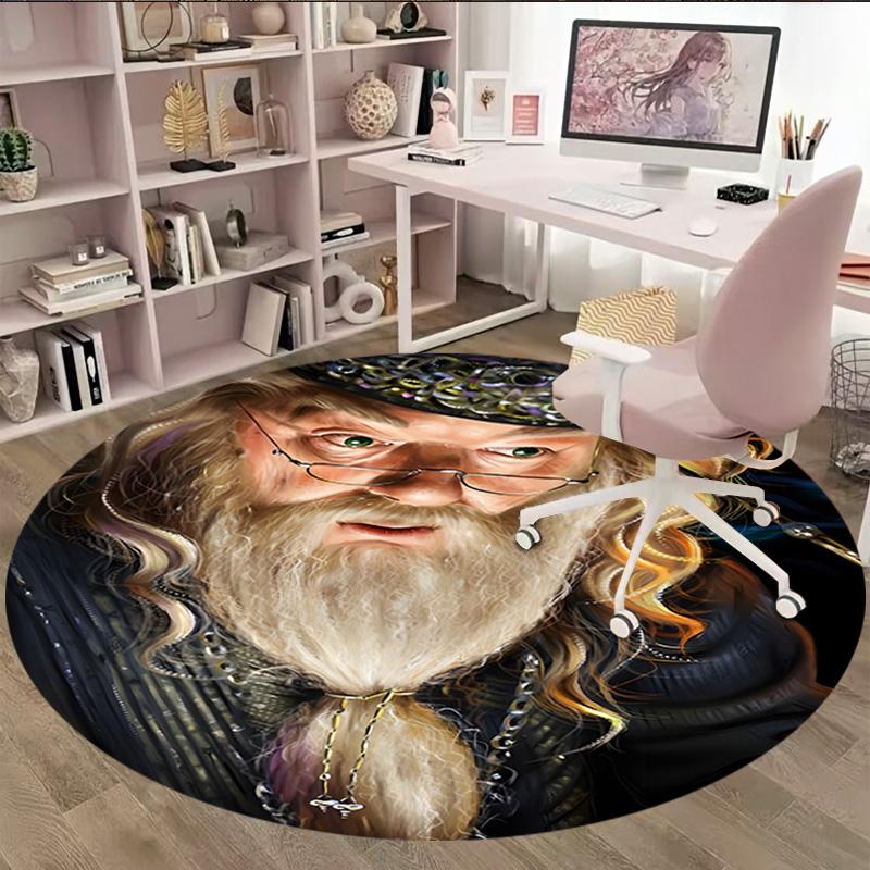1pc Hogwarts4 Carpet, Round Rug, Comfortable, Suitable for Entryways, Living Rooms, Office, And Bedrooms, Christmas Decoration
