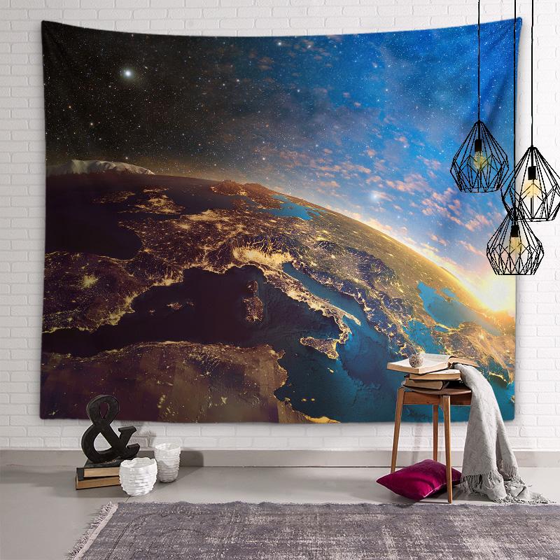 Mysteriöse Milchstraßen-Galaxie Wandteppich Schwarzes Loch Planet Wandkunst Dekoration Schlafsaal Ästhetik Wohnzimmer Schlafzimmer Heimdeko