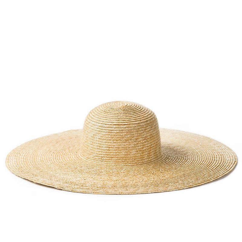 Spring and Summer New Simple and Fashionable Dome Big-brimmed Straw Top Hat for Men and Women, Sun Protection and Sunshade, Beach Big-brimmed Straw