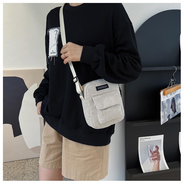 Women's Corduroy Crossbody Bag - Casual & Fashionable Canvas Shoulder Bag