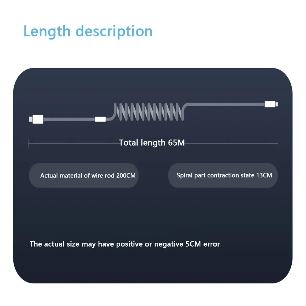 120W Federladekabel, Schnellladekabel, dehnbares Datenkabel, USB zu Typ C, Schnellladedatenleitung für iPhone 15, Samsung Huawei Android