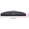 Self-Adhesive Stair Mats 20 Pcs. Dark Grey 65X21X4 Cm