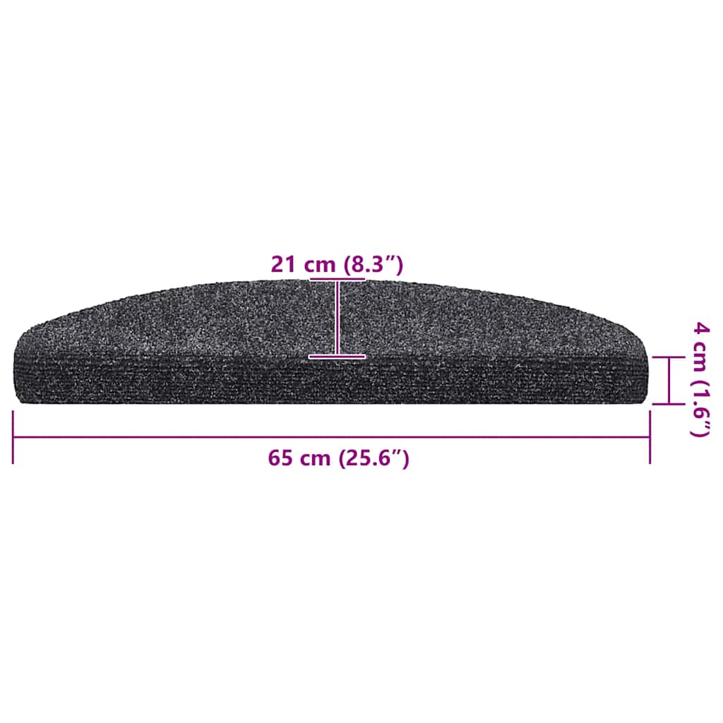 Self-Adhesive Stair Mats 20 Pcs. Dark Grey 65X21X4 Cm