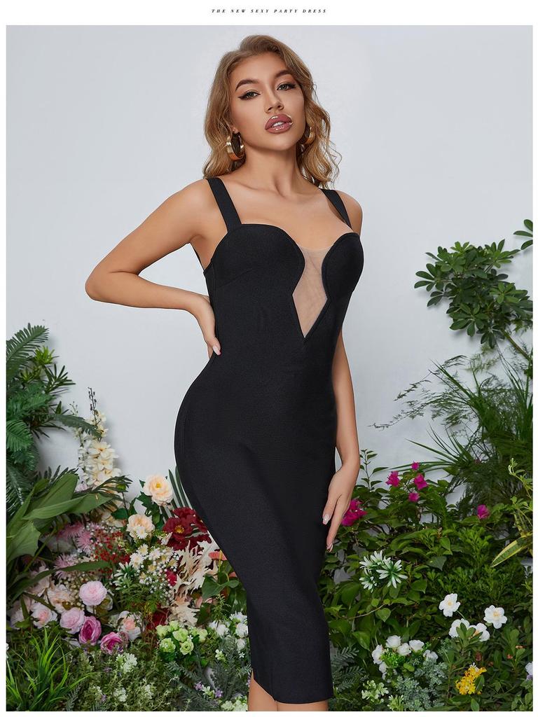 Elegant Slim Bandage Dress - Backless Sling Evening Wear