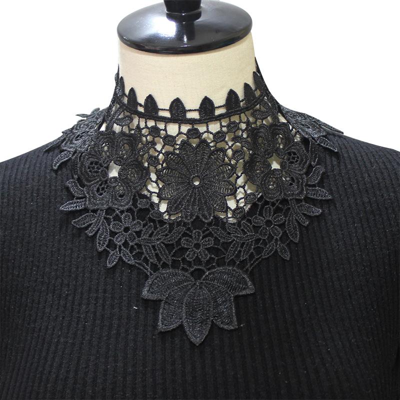 White Black Neckline Fake Collar Embroidery Lace Fabric False Collars Diy Applique Collar Blouse Collar Stand Detachable Collar