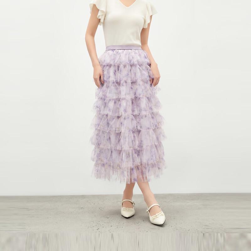 Elegant High-Waist Mesh A-Line Midi Skirt XL