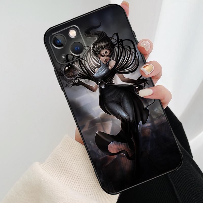 Moon Witch Horror Phone Case For iPhone 13 12 11 14 15 16 Pro Max Mini X XS Max XR Plus Case Back Cover