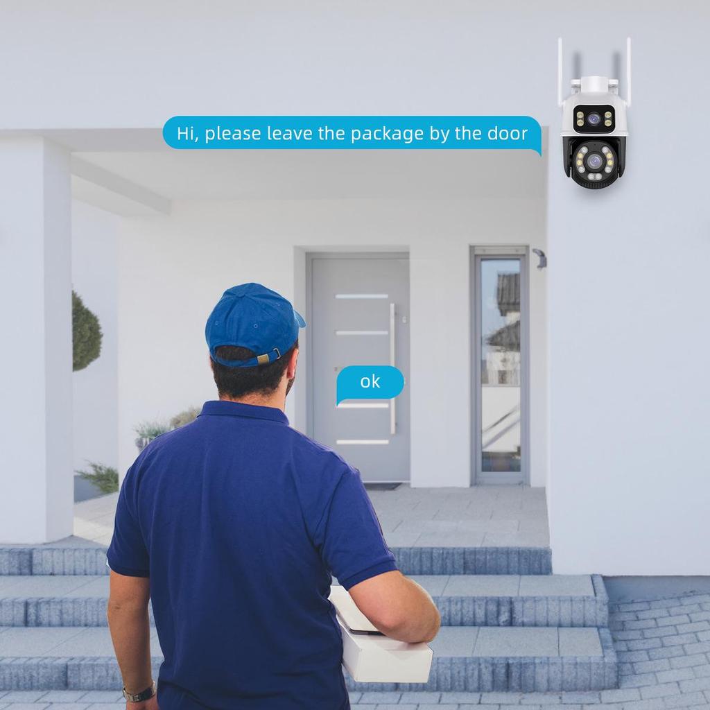 iCSee Dual-Lens Wireless WiFi Camera: HD Full-Color Night Vision & Mobile Remote Outdoor Surveillance
