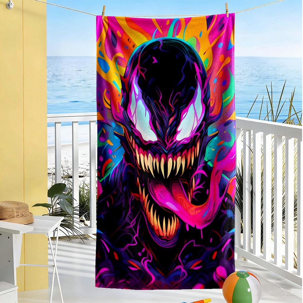 Venom vibrant beach towel Foldable swimming & surfing Vibrant Pattern Perfect Gift for Friends & Family