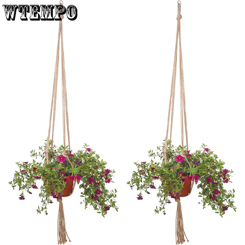 WTEMPO Macrame Potted Plants Hanger Ropes To Hang Flower Pot Plant Holder for Indoor Outdoor Farm Garden Plant Rope Hangers DIY Hanging Planter Basket
