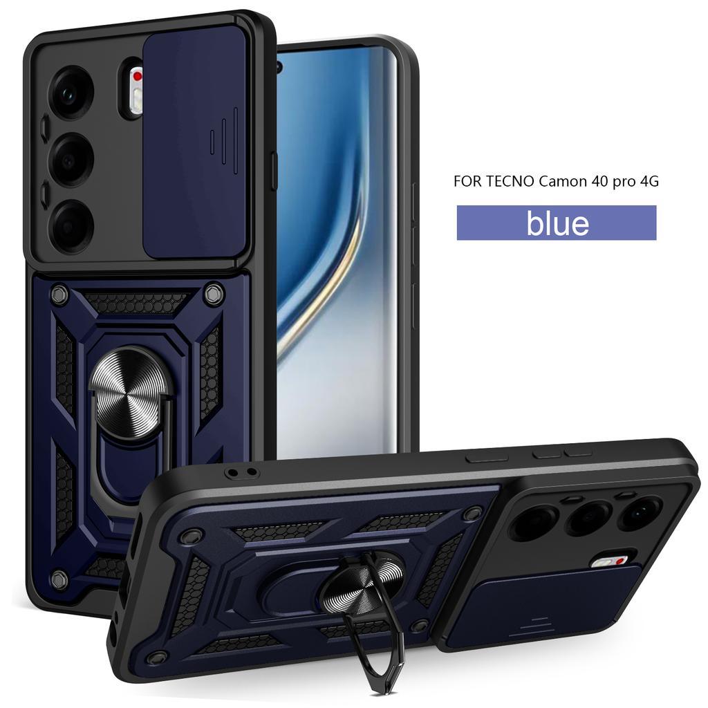 For Tecno Camon 40 Pro Case Camon 40 Cover Camon 40 Pro 5G Magnetic Ring Holder Armor Phone Case Slide Camera Protect Back Cover